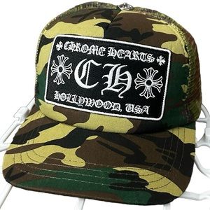 Chrome Hearts COPY Camo Meshback Trucker Snapback Hat Adjustable OS “Hollywood”